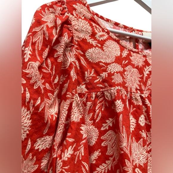 Universal Thread Red Floral Blouse Top Shirt Women’s L - Picture 5 of 8